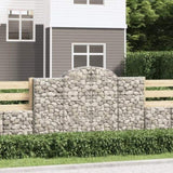 Arched Gabion Baskets 8 pcs 200x30x120/140 cm Galvanised Iron 3146137