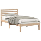 Bed Frame with Headboard Brown 90 x 190 cm Solid Pine Wood 872269