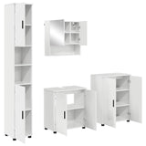 Bathroom Furniture Set Wall-mounted 4 pcs High Gloss White 3393007