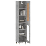 Highboard Concrete Grey 34.5x34x180 cm Engineered Wood 3200373