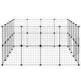 36-Panel Pet Cage with Door Black 35x35 cm Steel 3114039