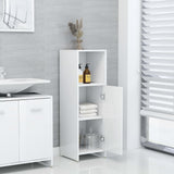 ZNTS Bathroom Cabinet High Gloss White 30x30x95 cm Engineered Wood 802594