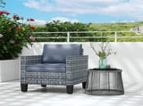 Single Rattan Armchair, with Cushions - Light Grey T3398P324020