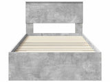 Bed Frame Concrete Grey and Silver 70 x 190 cm Engineered Wood 3410961