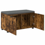 Hall Bench with Cushion with Shelf Smoked Oak 80 x 38 x 46 cm 891484