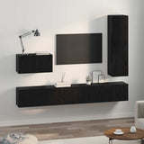 TV Cabinet Set 4 pcs Black Oak Engineered Wood 3393328