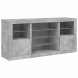 Sideboard with LED Lights Concrete Grey 142.5x37x67 cm 3209089