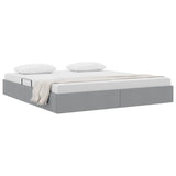 Storage Bed with Headboard Light Grey 180 x 200 cm Fabric 3370049