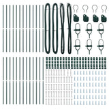 Embedded Fence Post 26 pcs Green Powder-Coated Steel 3350117