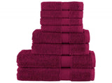 8 Piece Premium Towel Set SOLUND Bordeaux 600 gsm 137539
