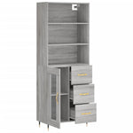 Highboard Grey Sonoma 69.5x34x180 cm Engineered Wood 3189491