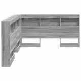 Storage Headboard with Shelf Grey Sonoma 150 cm Engineered Wood 3335498