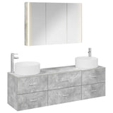 Bathroom Furniture Set 4 pcs Concrete Grey 3407066