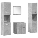 4 Piece Bathroom Furniture Set Concrete Grey Engineered Wood 3324873