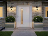 Garden Planter with LED 2 pcs Silver 40 x 40 x 40 cm 8008137