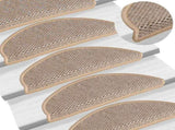 Stair Mats Self-adhesive Sisal-Look 15 pcs 56x17x3 cm Light Beige 326868