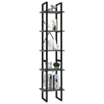 5-Tier Book Cabinet Grey 40x30x175 cm Engineered Wood 3081970