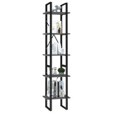 5-Tier Book Cabinet Grey 40x30x175 cm Engineered Wood 3081970