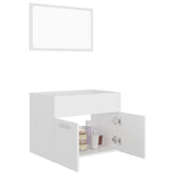 2 Piece Bathroom Furniture Set White Engineered Wood 804782