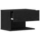 ZNTS Wall-Mounted Bedside Cabinets - Black Oak Engineered Wood 862735