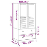 Wardrobe VIGO Grey 90x55x170 cm Solid Wood Pine 353165