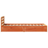 Bed Frame without Mattress Wax Brown 75x190 cm Small Single Solid Wood Pine 3309862