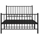 Metal Bed Frame without Mattress with Footboard Black 107x203cm 350878