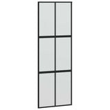 Sliding Door with Hardware Set Black 76x205 cm Tempered Glass 3375914
