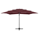 4-Tier Garden Parasol with Aluminium Pole Bordeaux Red 250x250 cm 313824