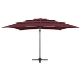 4-Tier Garden Parasol with Aluminium Pole Bordeaux Red 250x250 cm 313824
