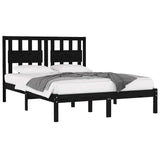 3103957 Bed Frame without Mattress Black Solid Wood 200x200 cm