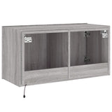 TV Wall Cabinet with LED Lights Grey Sonoma 80x35x41 cm 837321