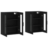 Wall Mounted Cabinets 2 pcs Black Engineered Wood 3197962