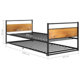 Pull-out Bed Frame without Mattress Black Metal 90x200 cm 324748