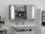 LED Bathroom Cabinet with Mirror, Wall Mounted Dimmable Brightness Storage Organiser with 3 Mirrored T3398P344122