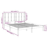 Bed Frame without Mattress White Pine 160x200 cm Solid Wood 3105611