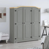 Wardrobe Mexican Pine Corona Range 3 Doors Grey 282621