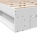 Bed Frame with Drawers without Mattress White 150x200 cm King Size 3280741