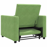Pull out Sofa Bed Single Light green 90 x 165 x 87 cm Velvet 42002700