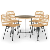 Garden Dining Set Black Poly Rattan Medium Tough 3157843