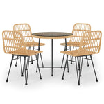 ZNTS 5 Piece Garden Dining Set Poly Rattan 3157843