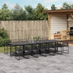 ZNTS 13 Piece Garden Dining Set Black Poly Rattan 3295052