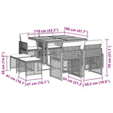9 Piece Garden Dining Set with Cushions Grey Poly Rattan 3210782