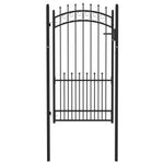 ZNTS Fence Gate with Spikes Steel 100x175 cm Black 146391