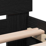 Bed Frame Black Oak 203 x 95 x 70 cm Engineered Wood 874114
