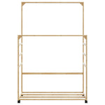 ZNTS Clothes Rack with Shelves and Wheels 90x35x155 cm Bamboo 4008916