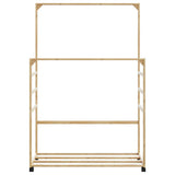 Clothes Rack with Shelves and Wheels 90x35x155 cm Bamboo 4008916