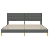 Bed Frame with Headboard Dark Grey 180 x 200 cm Fabric 42027825