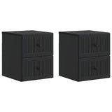 Wall-Mounted Bedside Cabinet 2 pcs Black 33 x 34.5 x 40 cm 897958