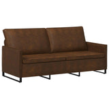 3 Seater Sofa Brown 190 x 81 x 82 cm Faux Suede Fabric 42040999